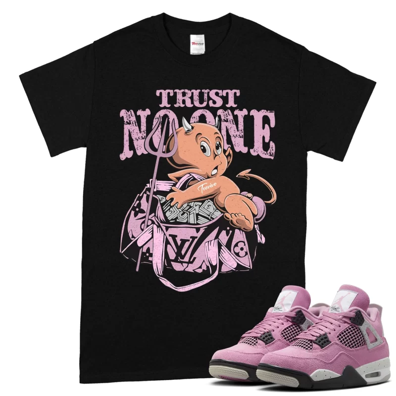 TeeVivo T-Shirt Match Air Jordan 4 Retro Orchid Trust no one – Air Jordan 4 Shirt, AJ4 Shirt