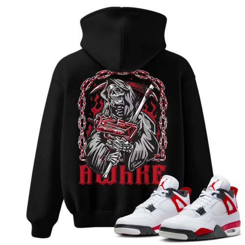 TeeVivo Hoodie Match Air Jordan 4 Retro Red Cement Awake – Air Jordan 4 Hoodie, AJ4 Hoodie