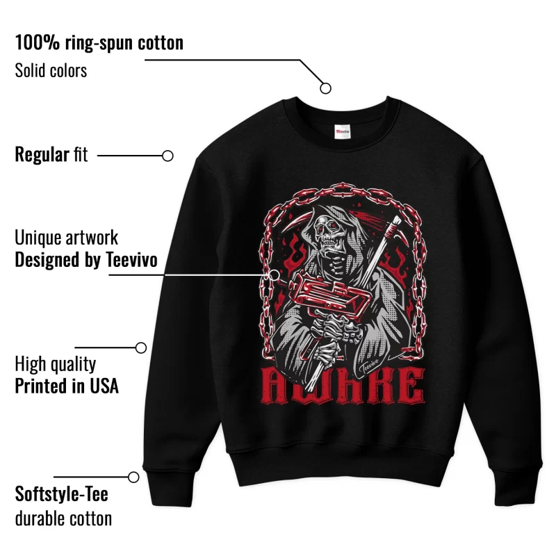 TeeVivo Sweatshirt Match Air Jordan 4 Retro Red Cement Awake – Air Jordan 4 Sweatshirt, AJ4 Sweatshirt