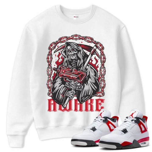 TeeVivo Sweatshirt Match Air Jordan 4 Retro Red Cement Awake – Air Jordan 4 Sweatshirt, AJ4 Sweatshirt