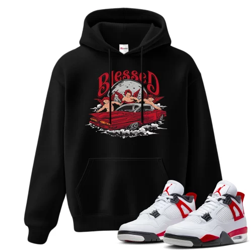 TeeVivo Hoodie Match Air Jordan 4 Retro Red Cement Blessed – Air Jordan 4 Hoodie, AJ4 Hoodie