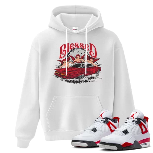 TeeVivo Hoodie Match Air Jordan 4 Retro Red Cement Blessed – Air Jordan 4 Hoodie, AJ4 Hoodie