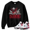 TeeVivo Sweatshirt Match Air Jordan 4 Retro Red Cement Burning the ground – Air Jordan 4 Sweatshirt, AJ4 Sweatshirt