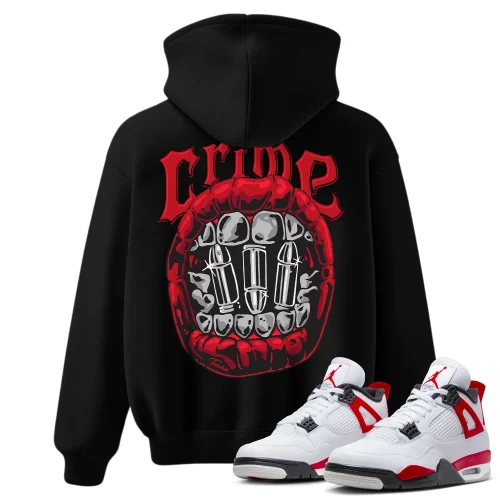 TeeVivo Hoodie Match Air Jordan 4 Retro Red Cement Crime – Air Jordan 4 Hoodie, AJ4 Hoodie