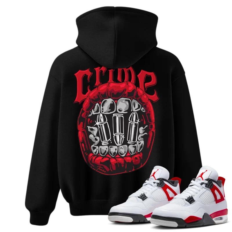 TeeVivo Hoodie Match Air Jordan 4 Retro Red Cement Crime – Air Jordan 4 Hoodie, AJ4 Hoodie