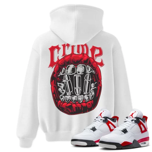 TeeVivo Hoodie Match Air Jordan 4 Retro Red Cement Crime – Air Jordan 4 Hoodie, AJ4 Hoodie
