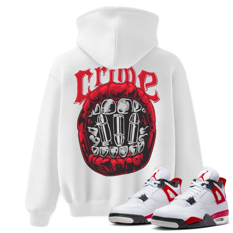 TeeVivo Hoodie Match Air Jordan 4 Retro Red Cement Crime – Air Jordan 4 Hoodie, AJ4 Hoodie