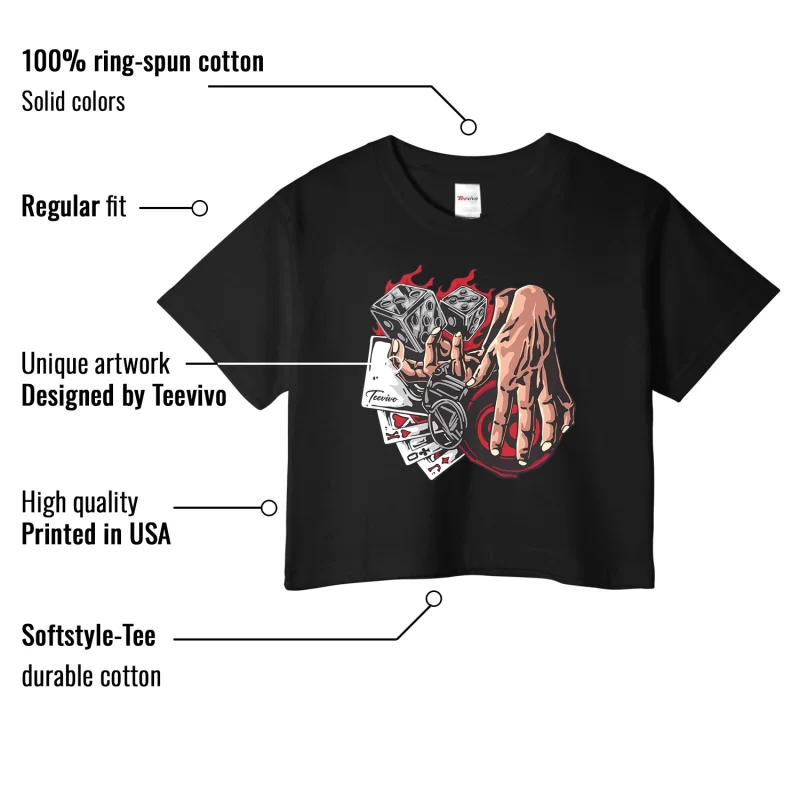 TeeVivo Crop Top Match Air Jordan 4 Retro Red Cement Gambling – Air Jordan 4 Crop Top, AJ4 Crop Top