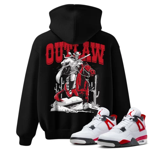 TeeVivo Hoodie Match Air Jordan 4 Retro Red Cement Outlaw – Air Jordan 4 Hoodie, AJ4 Hoodie