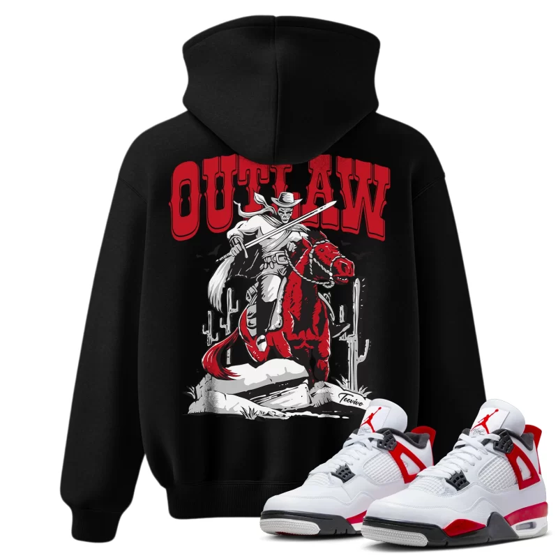 TeeVivo Hoodie Match Air Jordan 4 Retro Red Cement Outlaw – Air Jordan 4 Hoodie, AJ4 Hoodie