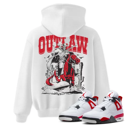 TeeVivo Hoodie Match Air Jordan 4 Retro Red Cement Outlaw – Air Jordan 4 Hoodie, AJ4 Hoodie