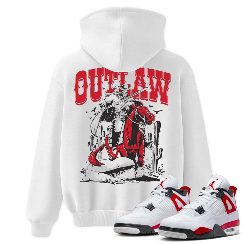 TeeVivo Hoodie Match Air Jordan 4 Retro Red Cement Outlaw – Air Jordan 4 Hoodie, AJ4 Hoodie