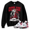 TeeVivo Sweatshirt Match Air Jordan 4 Retro Red Cement Outlaw – Air Jordan 4 Sweatshirt, AJ4 Sweatshirt
