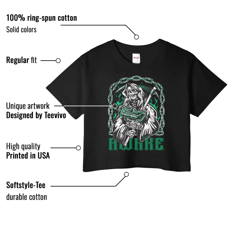 TeeVivo Crop Top Match Air Jordan 4 Retro SB Pine Green Awake – Air Jordan 4 Crop Top, AJ4 Crop Top