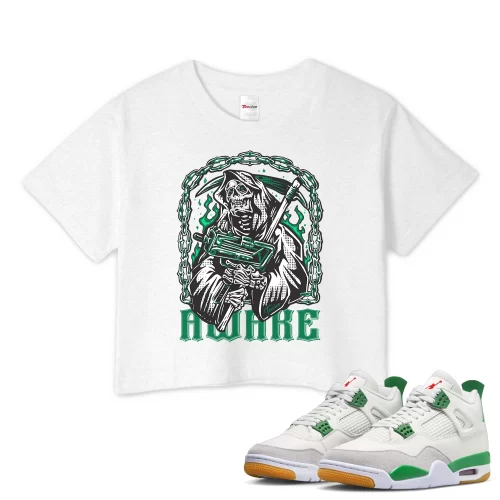TeeVivo Crop Top Match Air Jordan 4 Retro SB Pine Green Awake – Air Jordan 4 Crop Top, AJ4 Crop Top