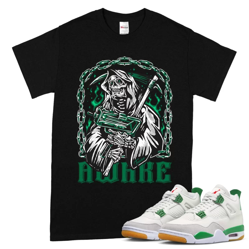 TeeVivo T-Shirt Match Air Jordan 4 Retro SB Pine Green Awake – Air Jordan 4 Shirt, AJ4 Shirt