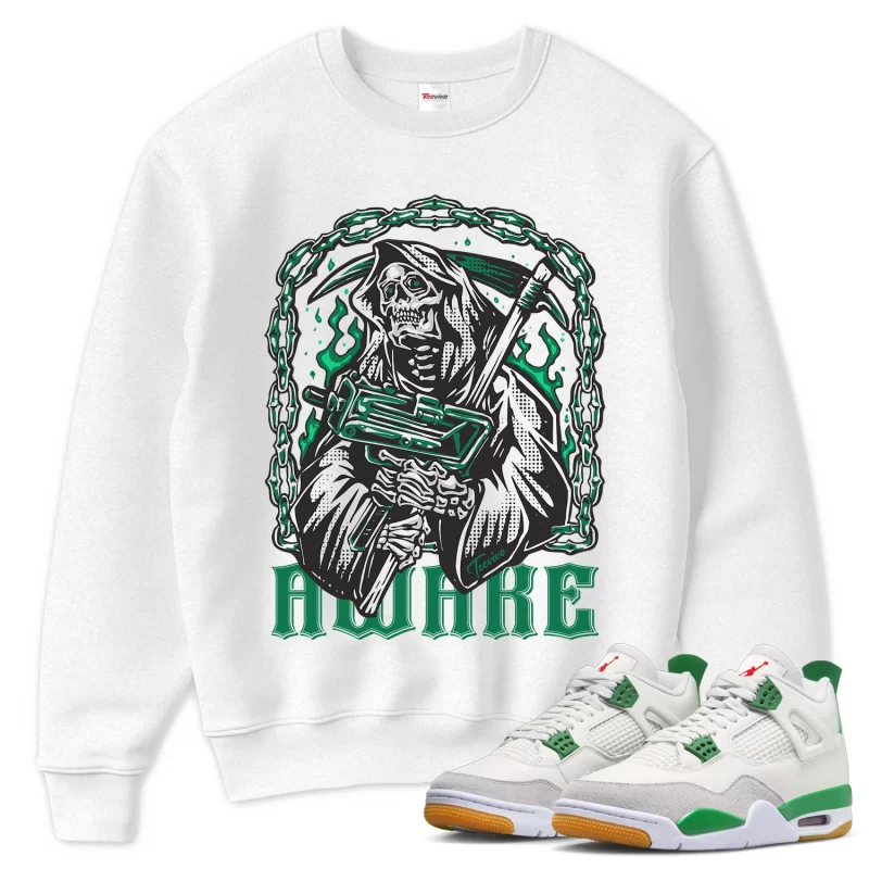 TeeVivo Sweatshirt Match Air Jordan 4 Retro SB Pine Green Awake – Air Jordan 4 Sweatshirt, AJ4 Sweatshirt