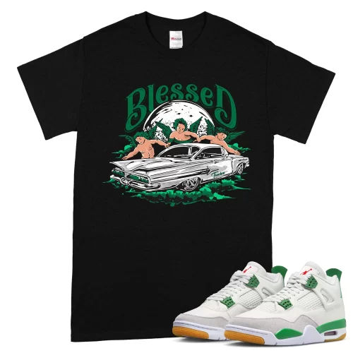 TeeVivo T-Shirt Match Air Jordan 4 Retro SB Pine Green Blessed – Air Jordan 4 Shirt, AJ4 Shirt