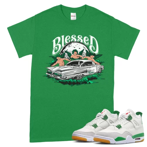 TeeVivo T-Shirt Match Air Jordan 4 Retro SB Pine Green Blessed – Air Jordan 4 Shirt, AJ4 Shirt