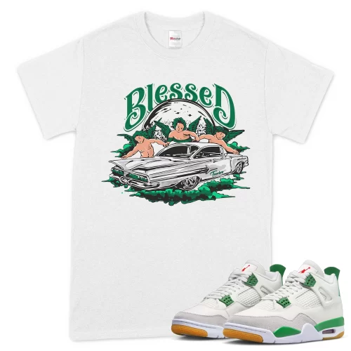 TeeVivo T-Shirt Match Air Jordan 4 Retro SB Pine Green Blessed – Air Jordan 4 Shirt, AJ4 Shirt