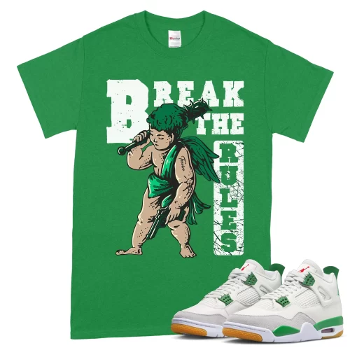 TeeVivo T-Shirt Match Air Jordan 4 Retro SB Pine Green Break the rules – Air Jordan 4 Shirt, AJ4 Shirt