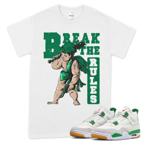 TeeVivo T-Shirt Match Air Jordan 4 Retro SB Pine Green Break the rules – Air Jordan 4 Shirt, AJ4 Shirt