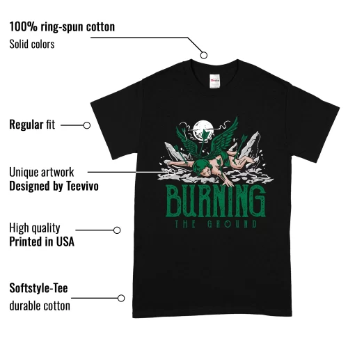 TeeVivo T-Shirt Match Air Jordan 4 Retro SB Pine Green Burning the ground – Air Jordan 4 Shirt, AJ4 Shirt