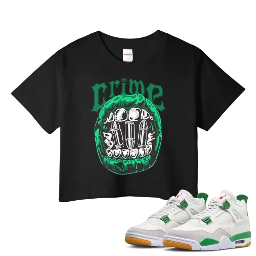 TeeVivo Crop Top Match Air Jordan 4 Retro SB Pine Green Crime – Air Jordan 4 Crop Top, AJ4 Crop Top