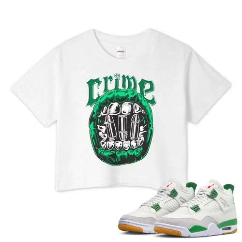 TeeVivo Crop Top Match Air Jordan 4 Retro SB Pine Green Crime – Air Jordan 4 Crop Top, AJ4 Crop Top