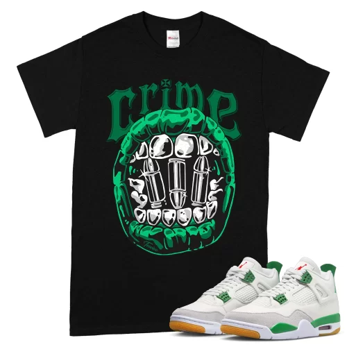 TeeVivo T-Shirt Match Air Jordan 4 Retro SB Pine Green Crime – Air Jordan 4 Shirt, AJ4 Shirt