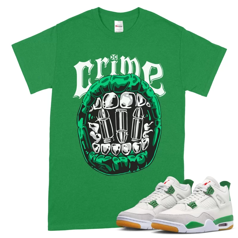 TeeVivo T-Shirt Match Air Jordan 4 Retro SB Pine Green Crime – Air Jordan 4 Shirt, AJ4 Shirt
