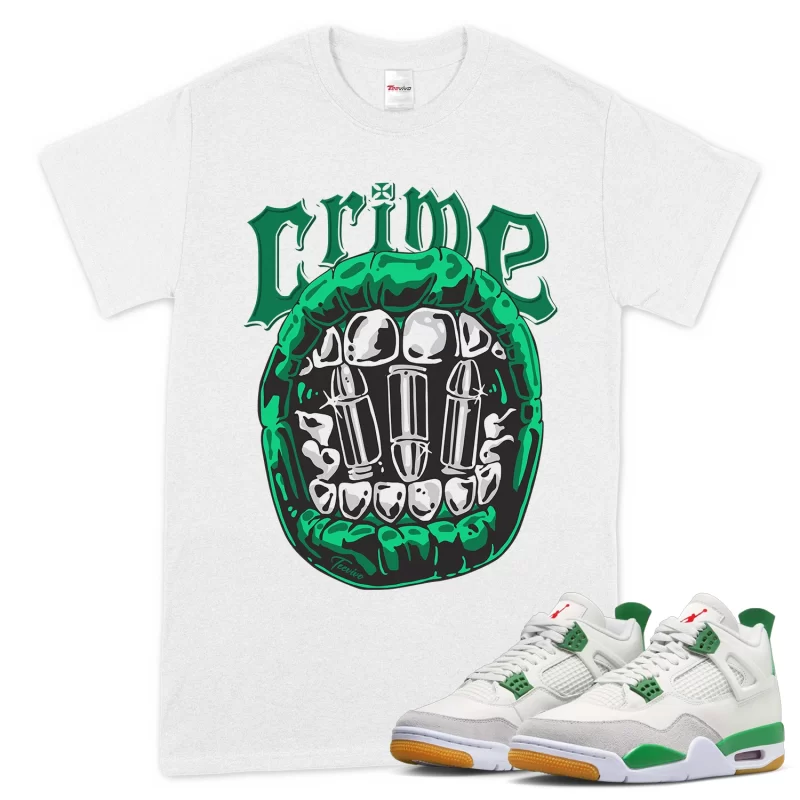 TeeVivo T-Shirt Match Air Jordan 4 Retro SB Pine Green Crime – Air Jordan 4 Shirt, AJ4 Shirt