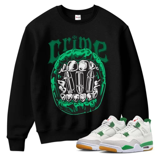 TeeVivo Sweatshirt Match Air Jordan 4 Retro SB Pine Green Crime – Air Jordan 4 Sweatshirt, AJ4 Sweatshirt
