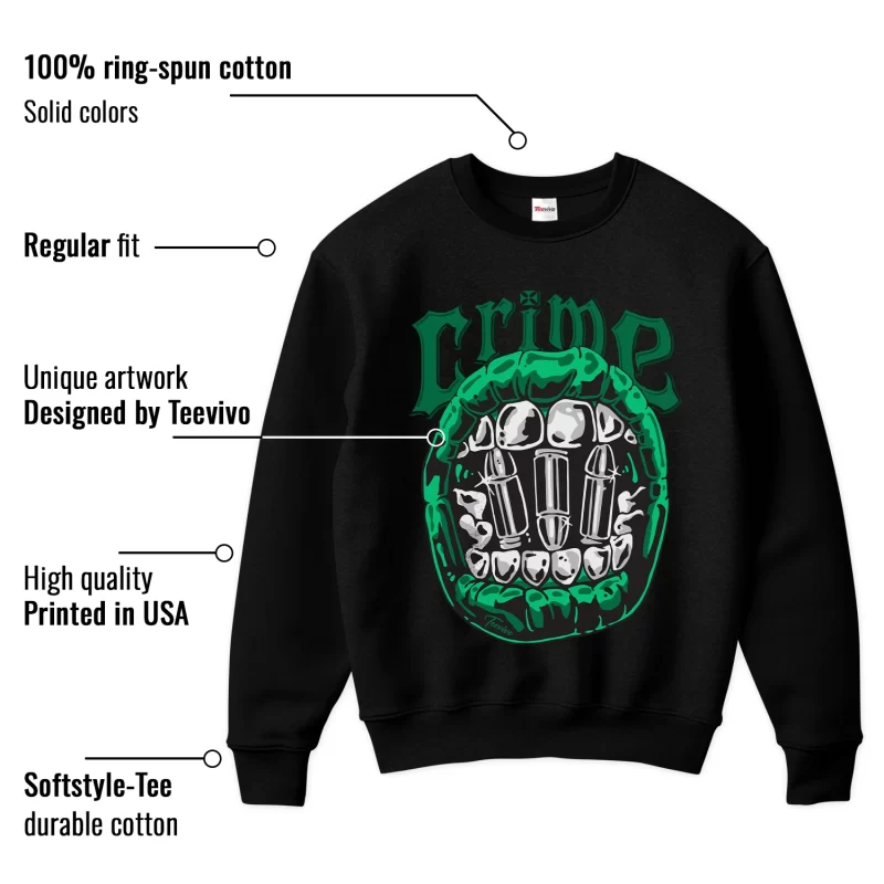 TeeVivo Sweatshirt Match Air Jordan 4 Retro SB Pine Green Crime – Air Jordan 4 Sweatshirt, AJ4 Sweatshirt