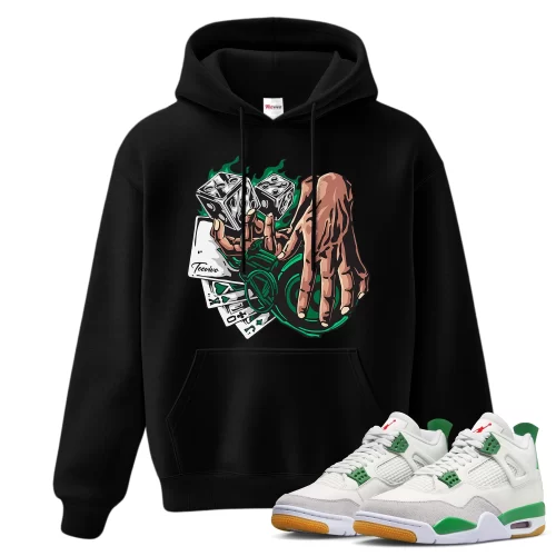 TeeVivo Hoodie Match Air Jordan 4 Retro SB Pine Green Gambling – Air Jordan 4 Hoodie, AJ4 Hoodie