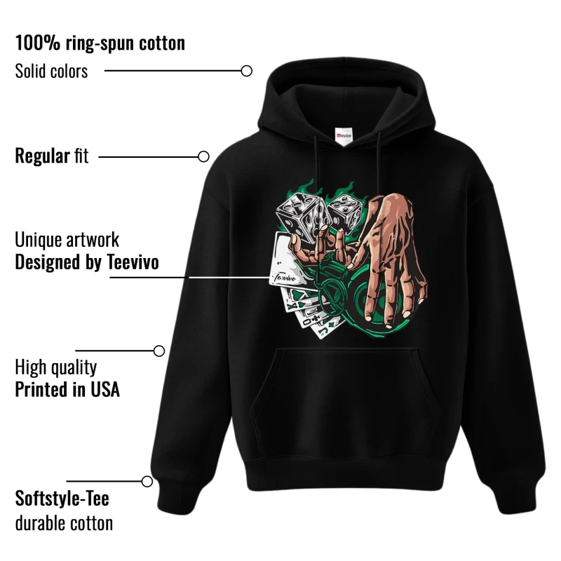 TeeVivo Hoodie Match Air Jordan 4 Retro SB Pine Green Gambling – Air Jordan 4 Hoodie, AJ4 Hoodie