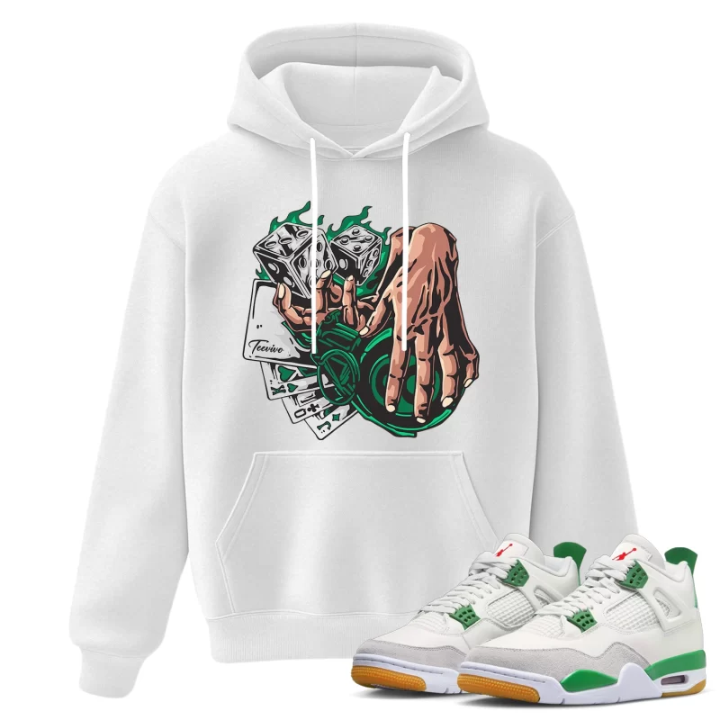 TeeVivo Hoodie Match Air Jordan 4 Retro SB Pine Green Gambling – Air Jordan 4 Hoodie, AJ4 Hoodie