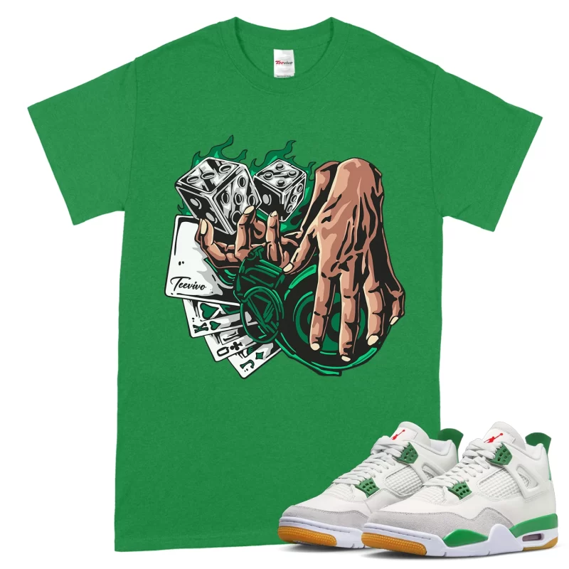 TeeVivo T-Shirt Match Air Jordan 4 Retro SB Pine Green Gambling – Air Jordan 4 Shirt, AJ4 Shirt