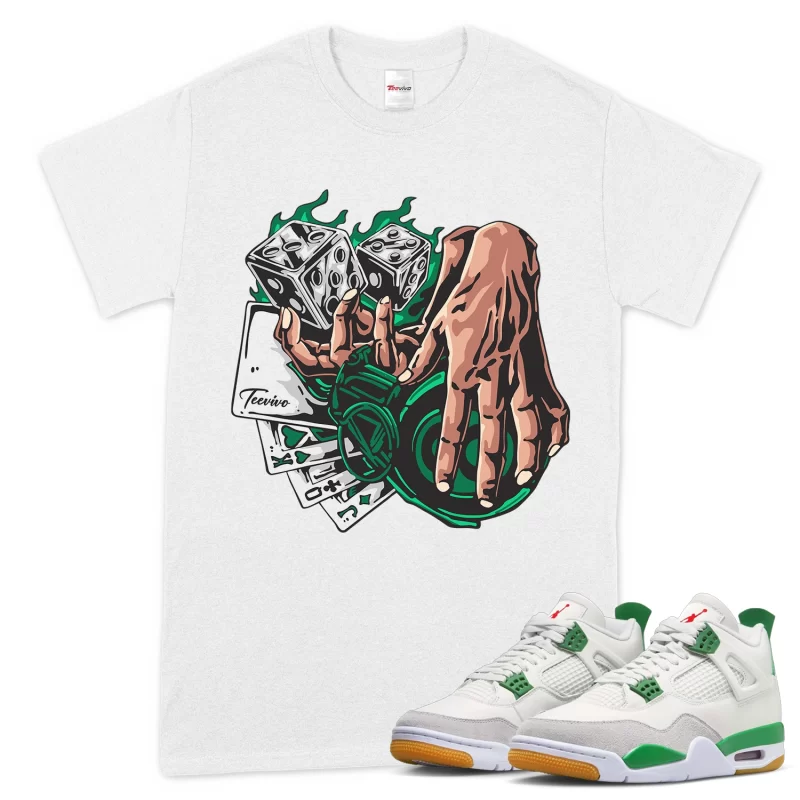 TeeVivo T-Shirt Match Air Jordan 4 Retro SB Pine Green Gambling – Air Jordan 4 Shirt, AJ4 Shirt