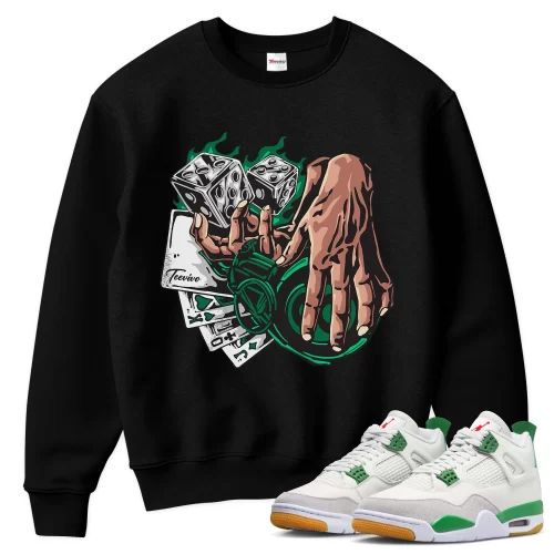 TeeVivo Sweatshirt Match Air Jordan 4 Retro SB Pine Green Gambling – Air Jordan 4 Sweatshirt, AJ4 Sweatshirt