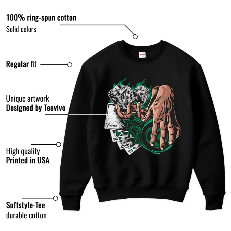 TeeVivo Sweatshirt Match Air Jordan 4 Retro SB Pine Green Gambling – Air Jordan 4 Sweatshirt, AJ4 Sweatshirt