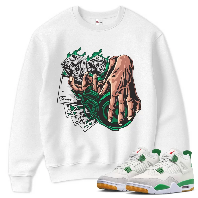 TeeVivo Sweatshirt Match Air Jordan 4 Retro SB Pine Green Gambling – Air Jordan 4 Sweatshirt, AJ4 Sweatshirt