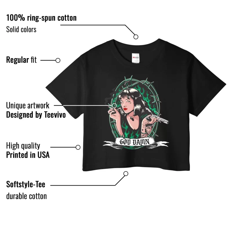 TeeVivo Crop Top Match Air Jordan 4 Retro SB Pine Green God Daaamn – Air Jordan 4 Crop Top, AJ4 Crop Top