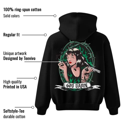 TeeVivo Hoodie Match Air Jordan 4 Retro SB Pine Green God Daaamn – Air Jordan 4 Hoodie, AJ4 Hoodie