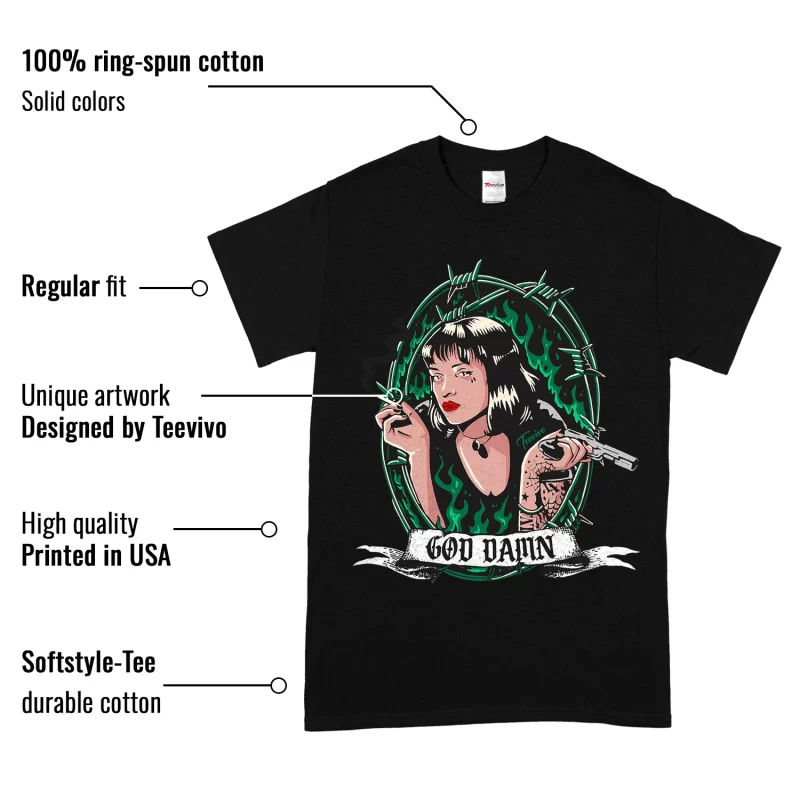 TeeVivo T-Shirt Match Air Jordan 4 Retro SB Pine Green God Daaamn – Air Jordan 4 Shirt, AJ4 Shirt