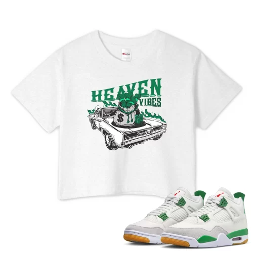 TeeVivo Crop Top Match Air Jordan 4 Retro SB Pine Green Heaven vibes – Air Jordan 4 Crop Top, AJ4 Crop Top