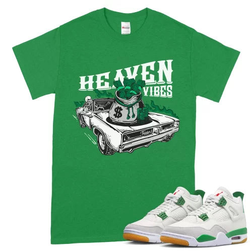 TeeVivo T-Shirt Match Air Jordan 4 Retro SB Pine Green Heaven vibes – Air Jordan 4 Shirt, AJ4 Shirt