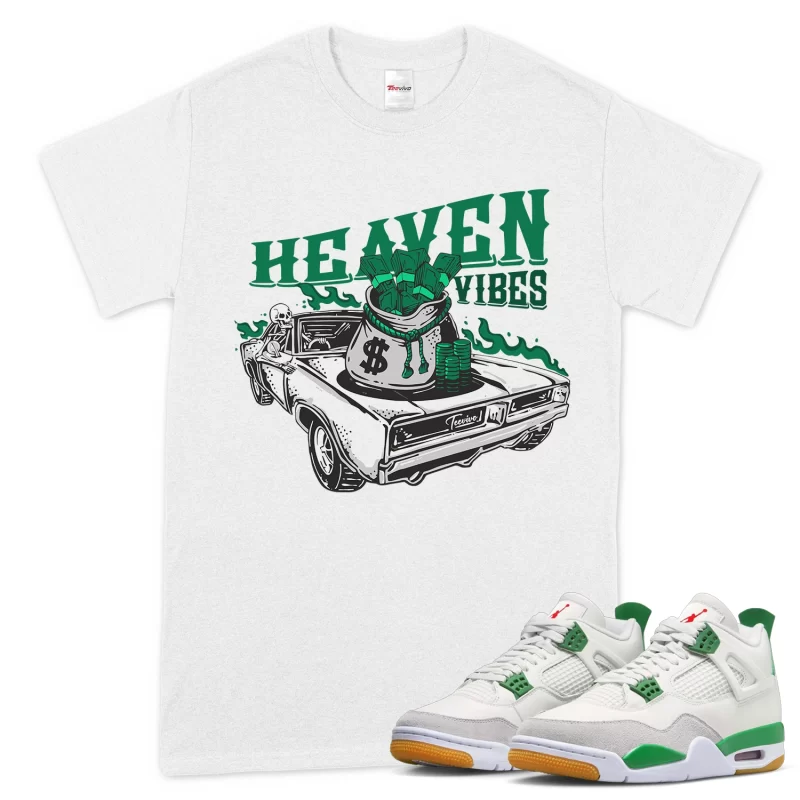 TeeVivo T-Shirt Match Air Jordan 4 Retro SB Pine Green Heaven vibes – Air Jordan 4 Shirt, AJ4 Shirt