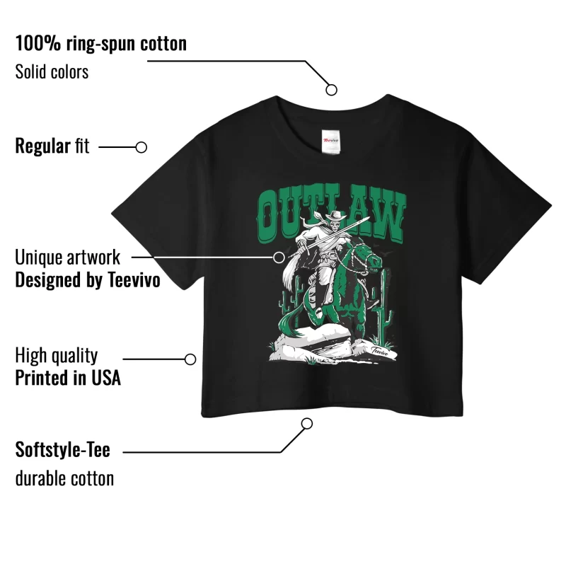 TeeVivo Crop Top Match Air Jordan 4 Retro SB Pine Green Outlaw – Air Jordan 4 Crop Top, AJ4 Crop Top