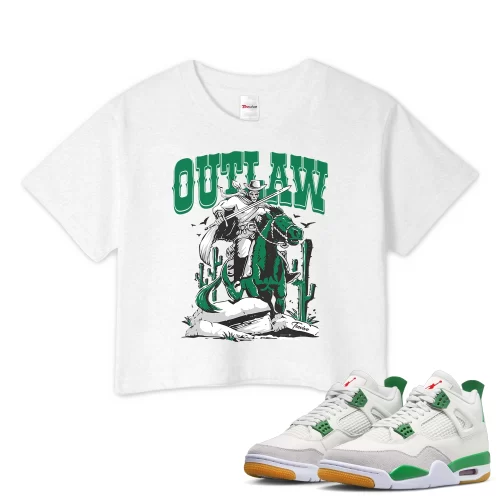 TeeVivo Crop Top Match Air Jordan 4 Retro SB Pine Green Outlaw – Air Jordan 4 Crop Top, AJ4 Crop Top